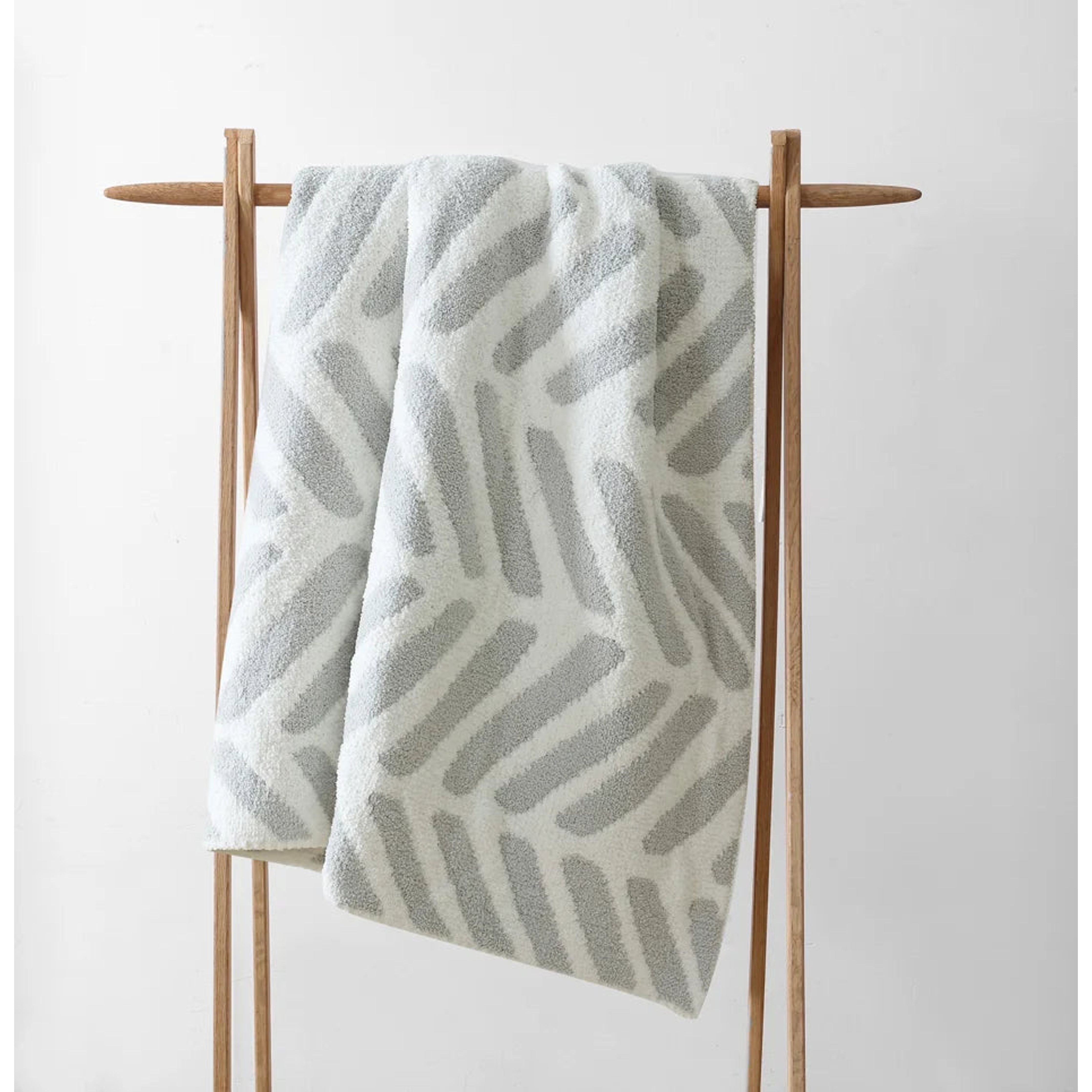 Sunday Citizen Tulum Cloud Gray and Off White Throw - Image 1