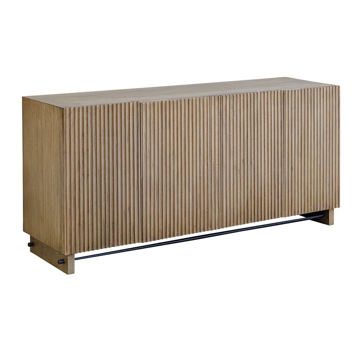 Uttermost Kellem Natural Wood Finish 4 Door Fluted Cabinet - Image 2