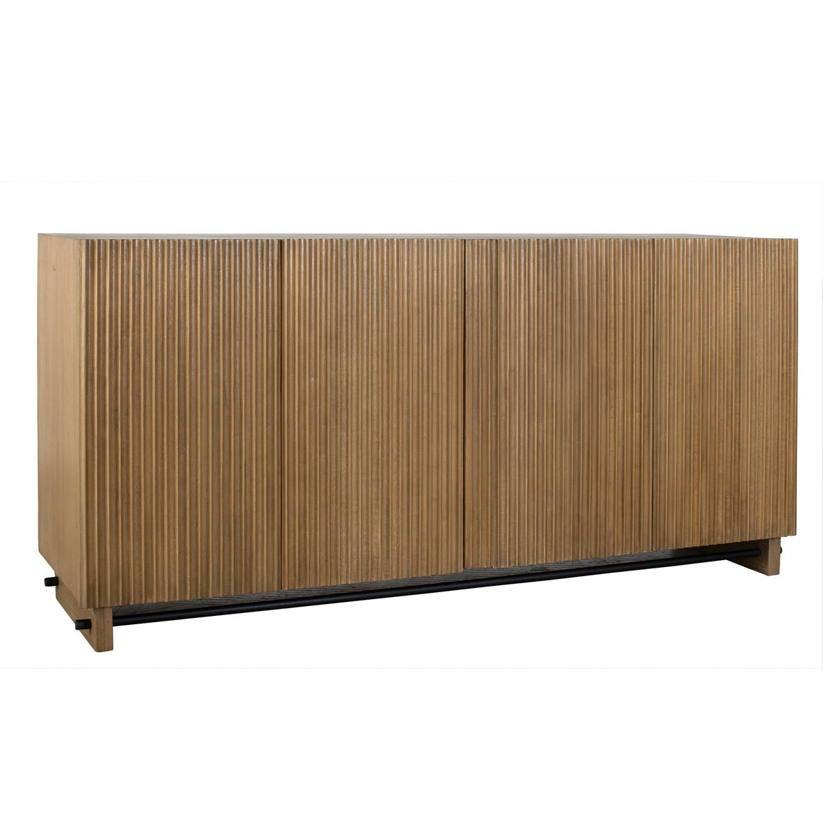 Uttermost Kellem Natural Wood Finish 4 Door Fluted Cabinet - Image 3