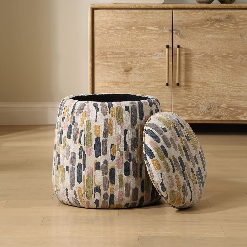 Uttermost Arem Blush, Mustard, Olive and Slate Storage Ottoman - Image 3