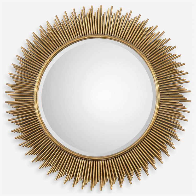 Uttermost Marlo Antiqued Gold Leaf Round Mirror - Image 2