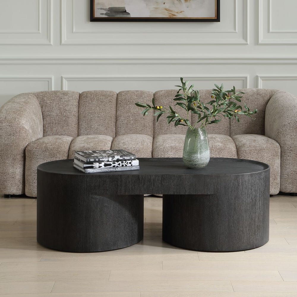 Uttermost Isbell Black Stained Oak Modern Coffee Table - Image 1