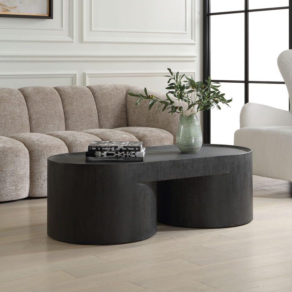 Uttermost Isbell Black Stained Oak Modern Coffee Table - Image 3