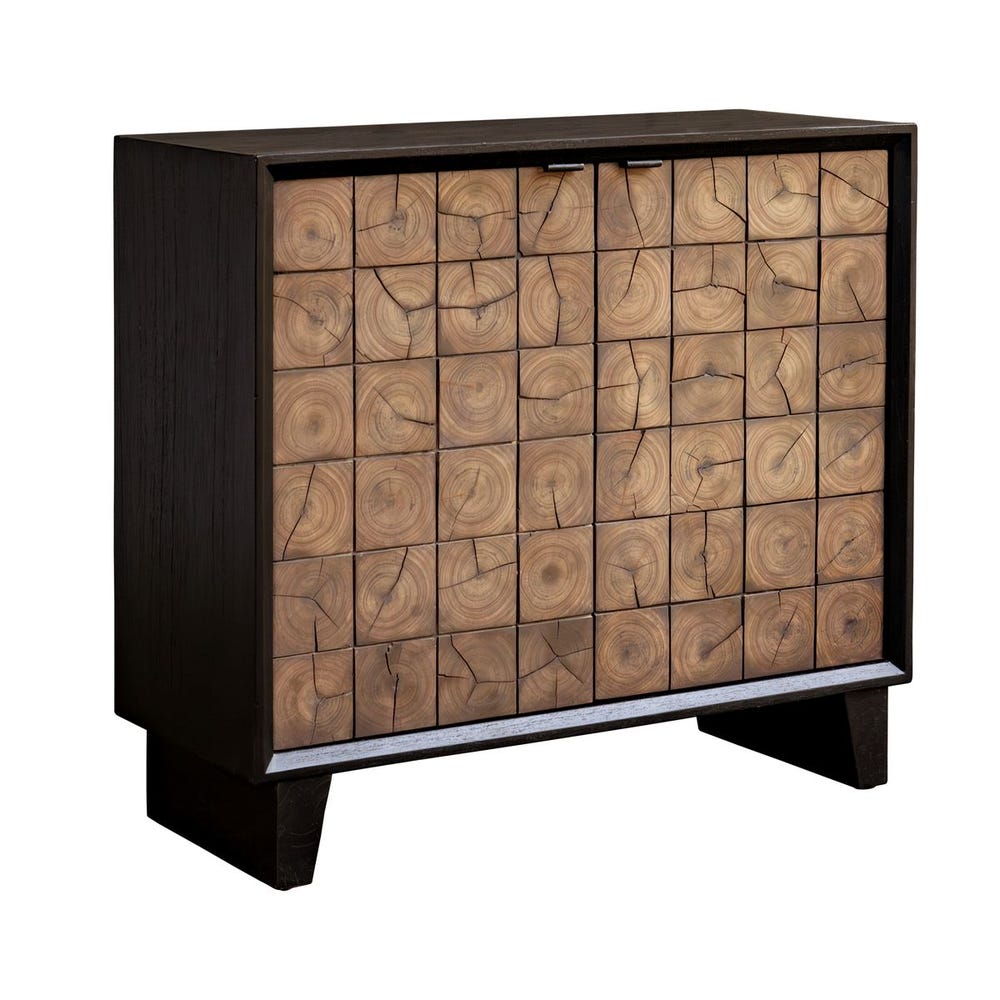 Uttermost Muestra Mindi Wood And Sleek Black Finish 2 Dood Cabinet - Image 2