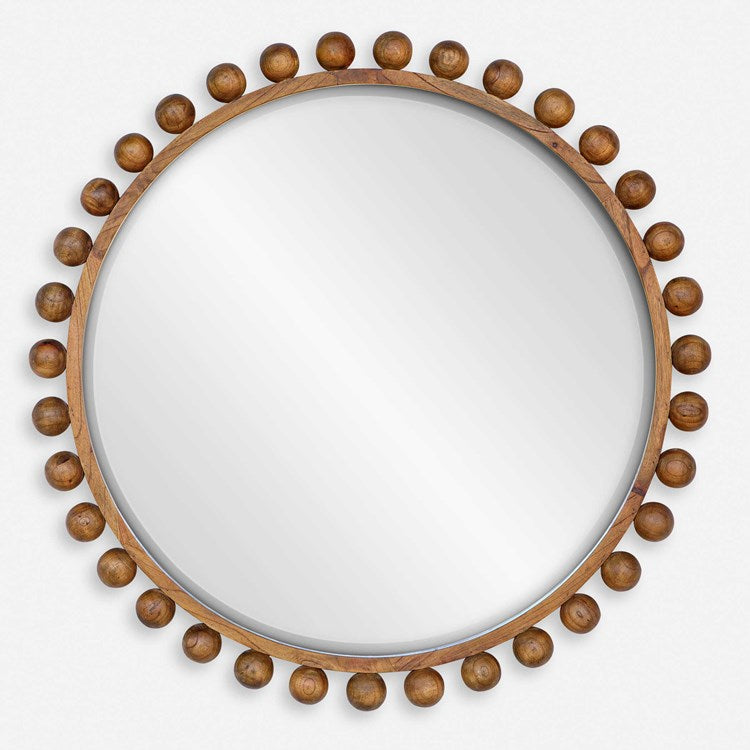 Uttermost Cyra Walnut Wood Round Mirror - Image 2