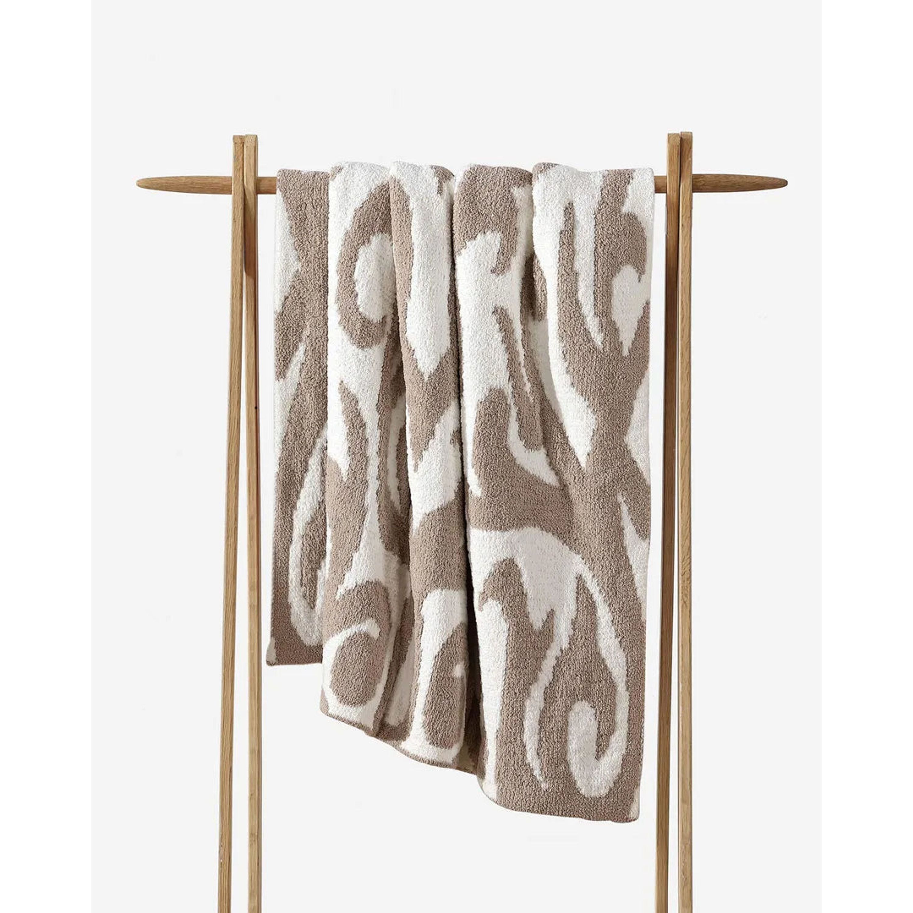 Sunday Citizen Casablanca Taupe and Off White Throw