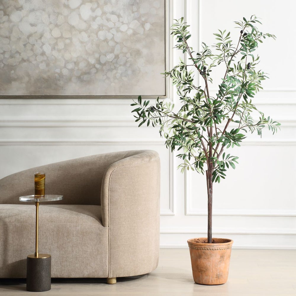 Uttermost Olea Life-Like Potted Olive Tree in Terracotta Finished Concrete Planter - Image 1