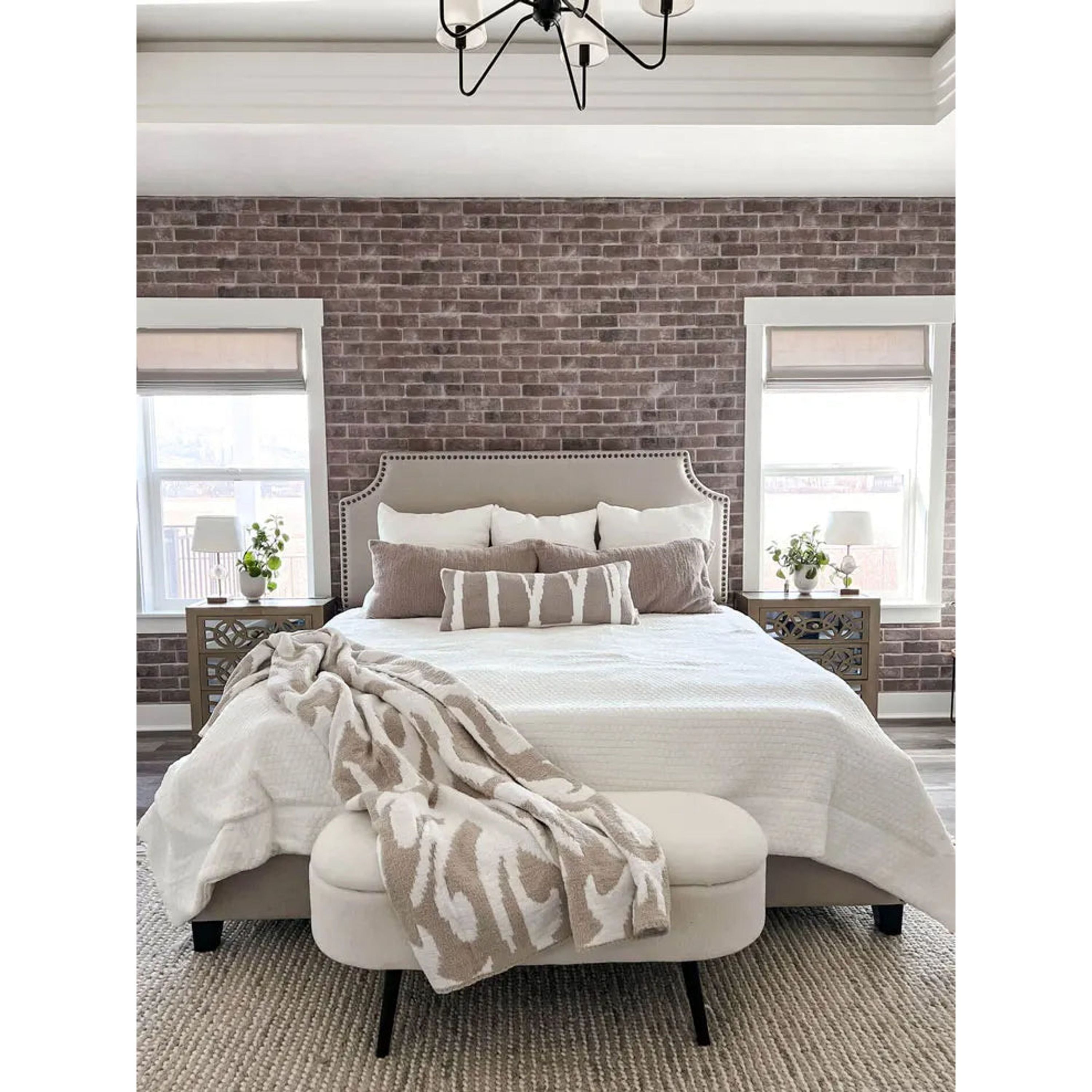 Sunday Citizen Casablanca Taupe and Off White Throw - Image 3