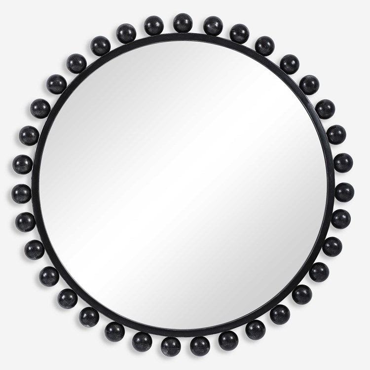 Uttermost Cyra Black Iron Round Mirror - Image 2