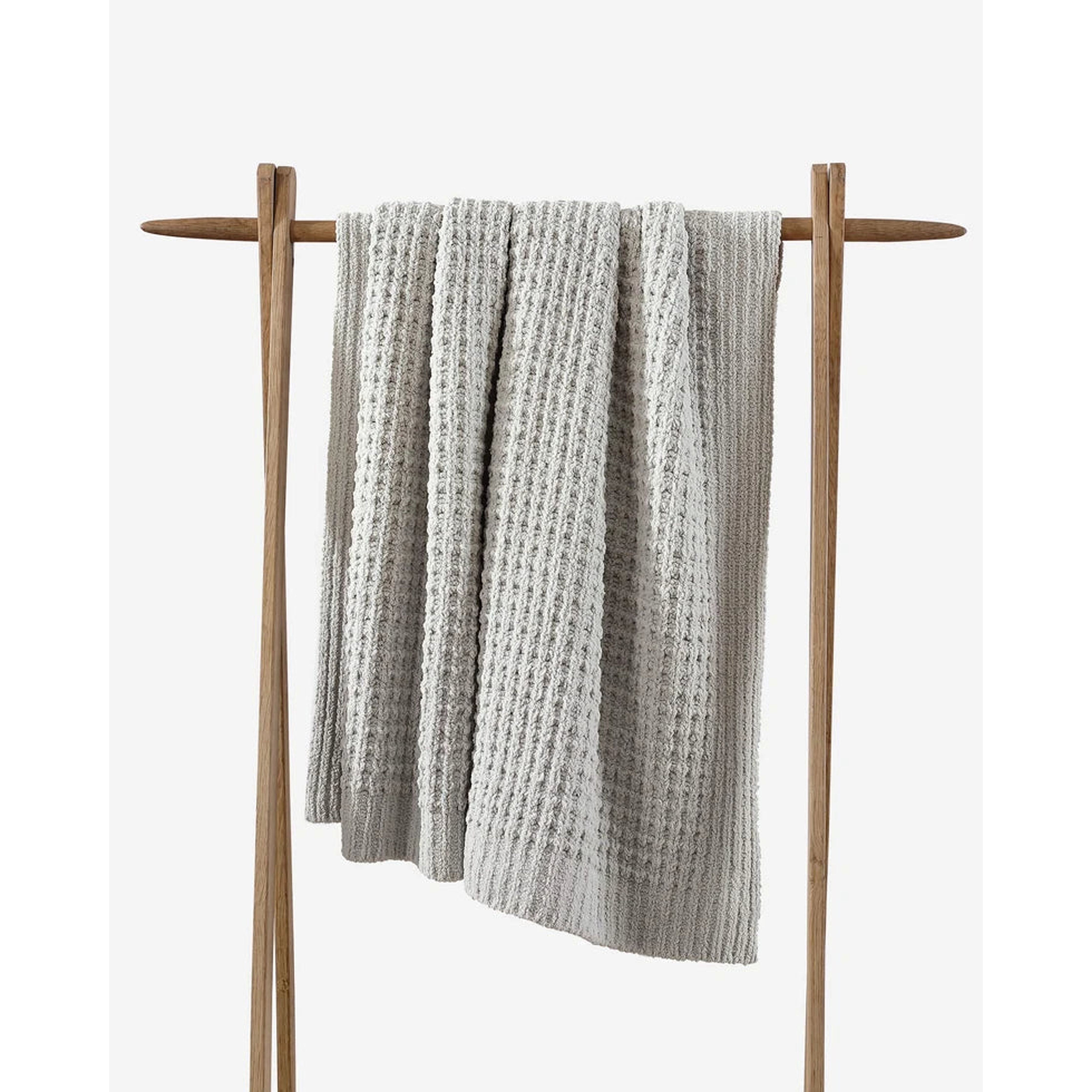 Sunday Citizen Waffle Lightweight Cloud Gray Throw - Image 1