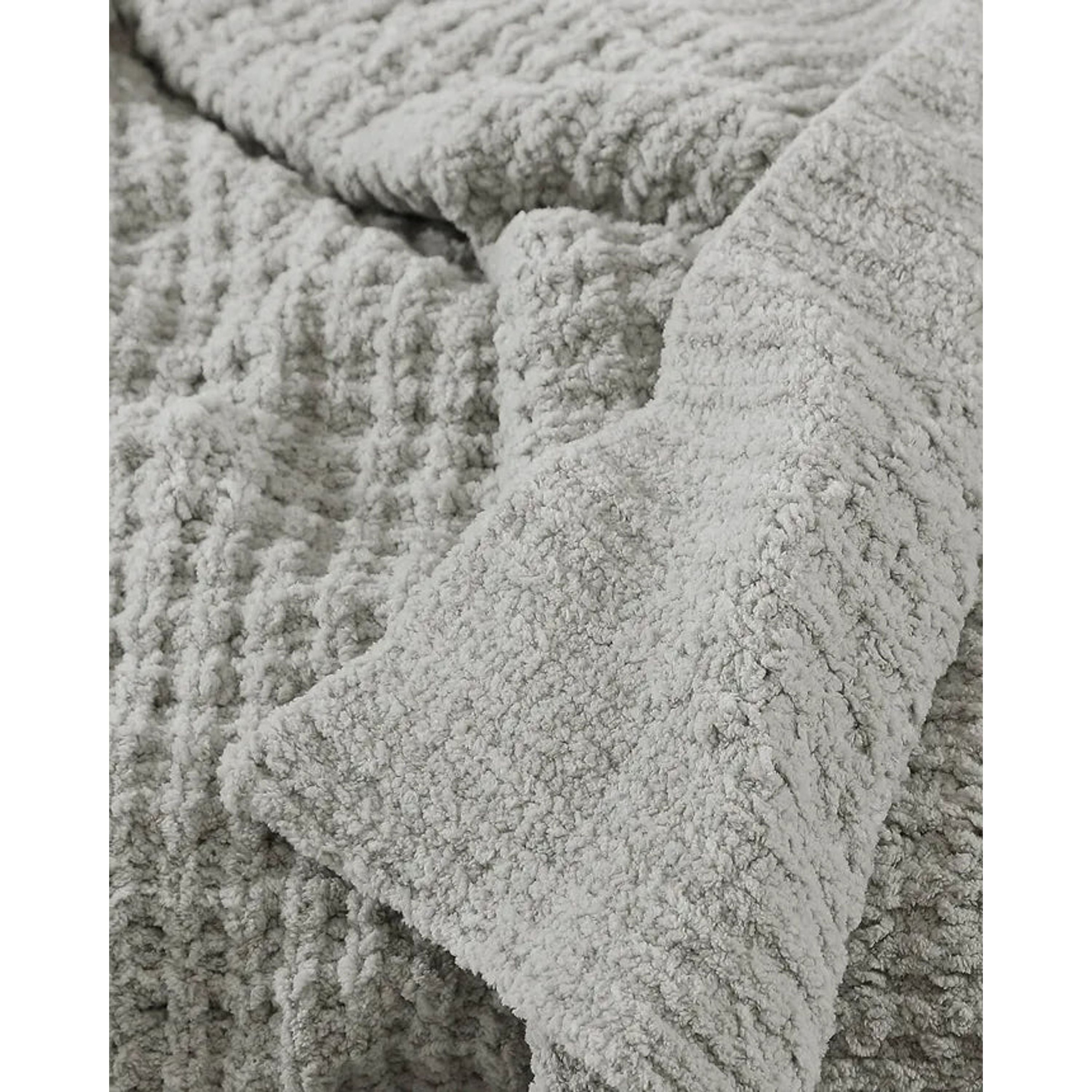 Sunday Citizen Waffle Lightweight Cloud Gray Throw - Image 2