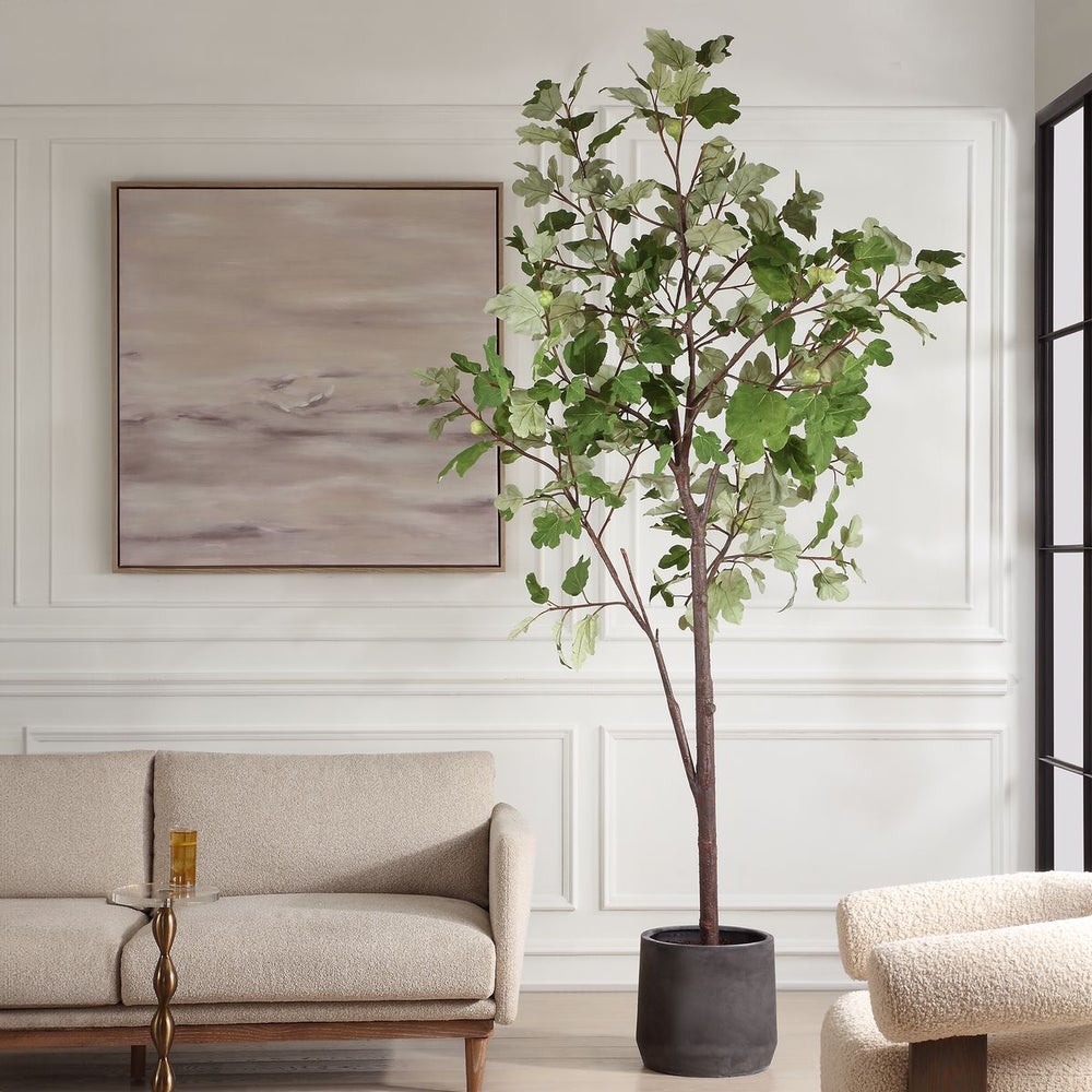 Uttermost Eden Fig Tree In Charcoal Black Concrete Pot - Image 1