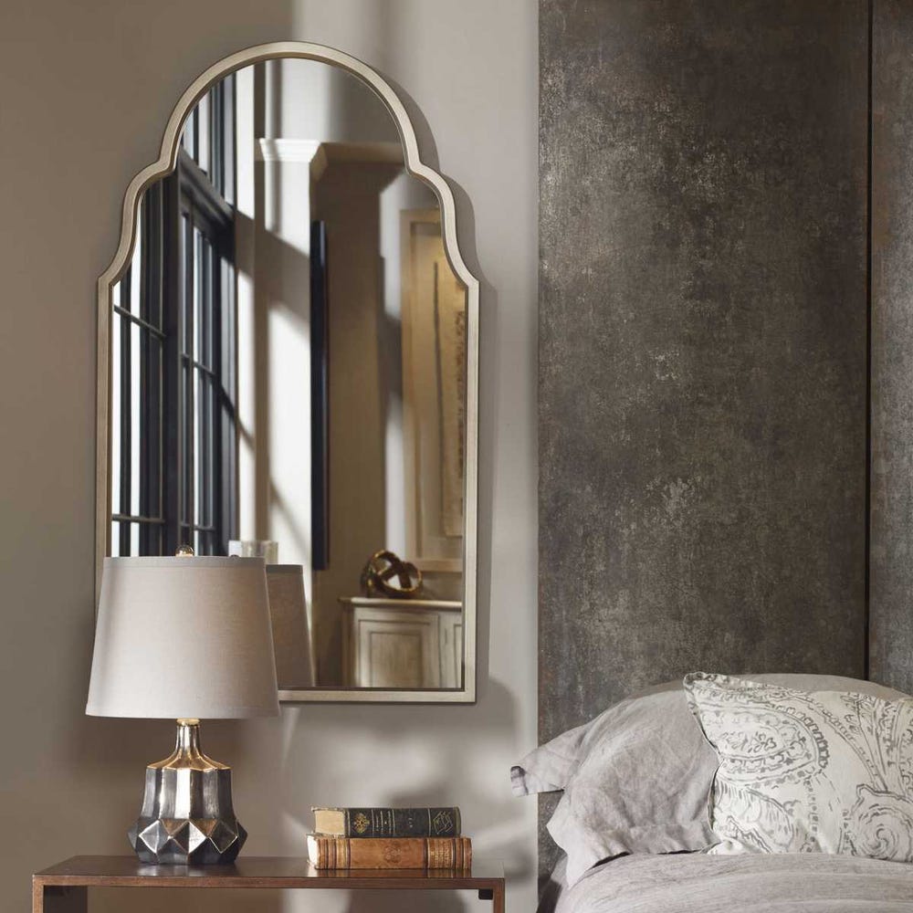 Casa Bella Living Warm Silver Arched Top Mirror - Image 2