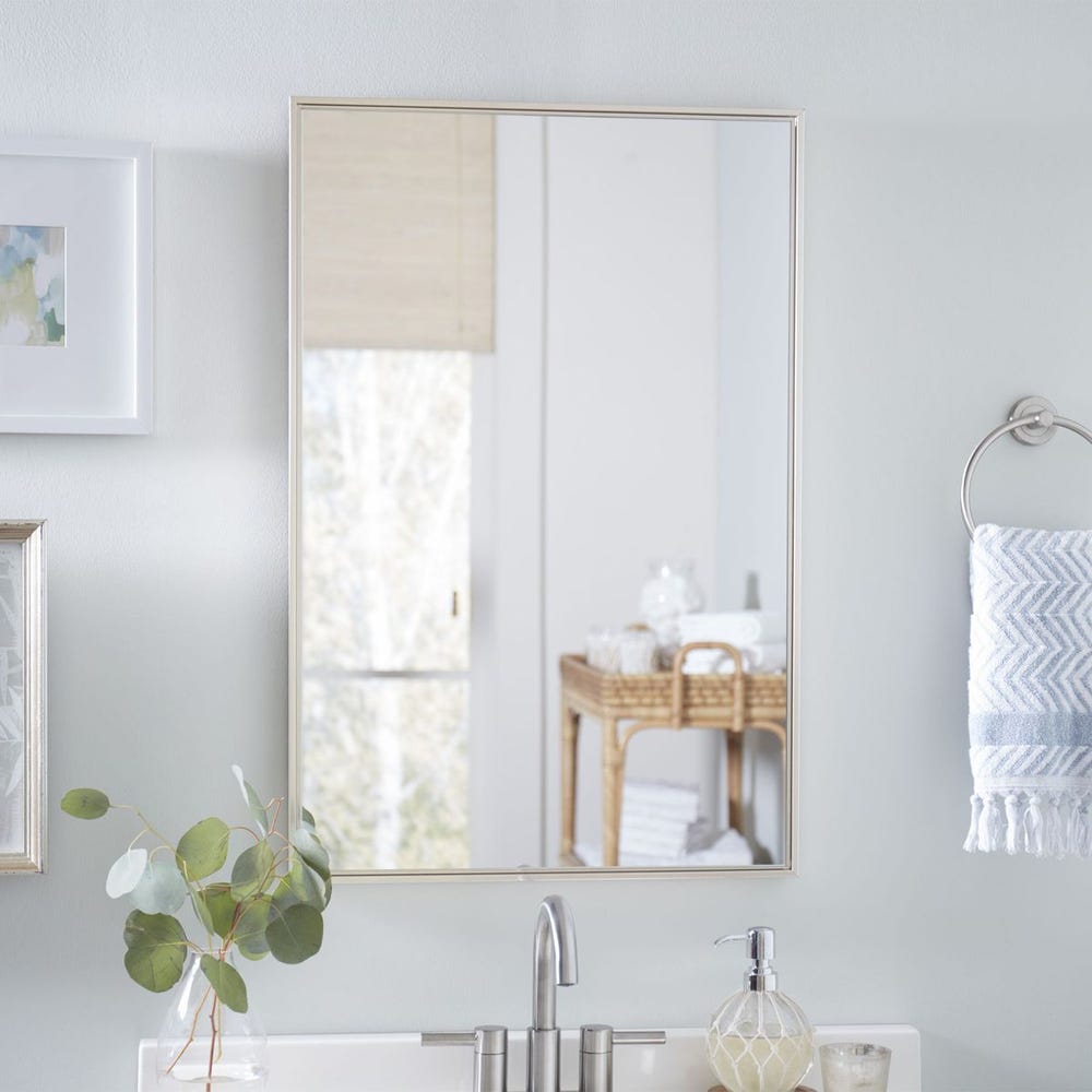 Casa Bella Living Warm Silver Bathroom Vanity Mirror - Image 1
