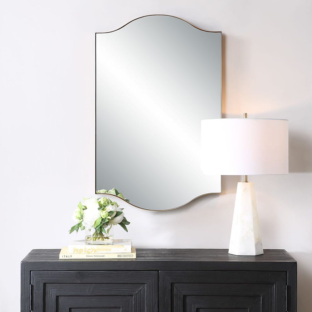 Casa Bella Living Warm Brushed Gold Gracefully Arched Mirror - Image 1