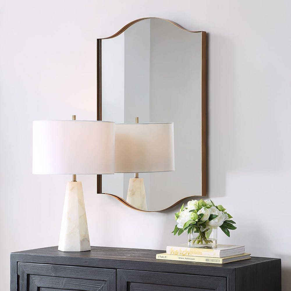Casa Bella Living Warm Brushed Gold Gracefully Arched Mirror - Image 2