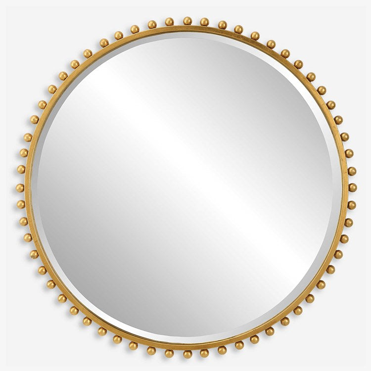 Uttermost Taza Gold Leaf Iron Round Mirror - Image 3