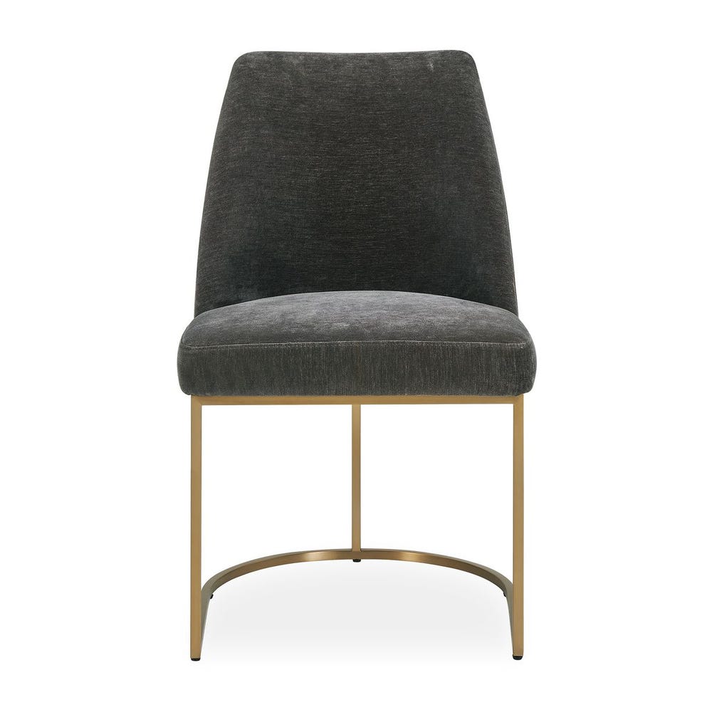 Uttermost Hanni Charcoal Velvet Dining Chair with Curved Steel Frame - Image 2