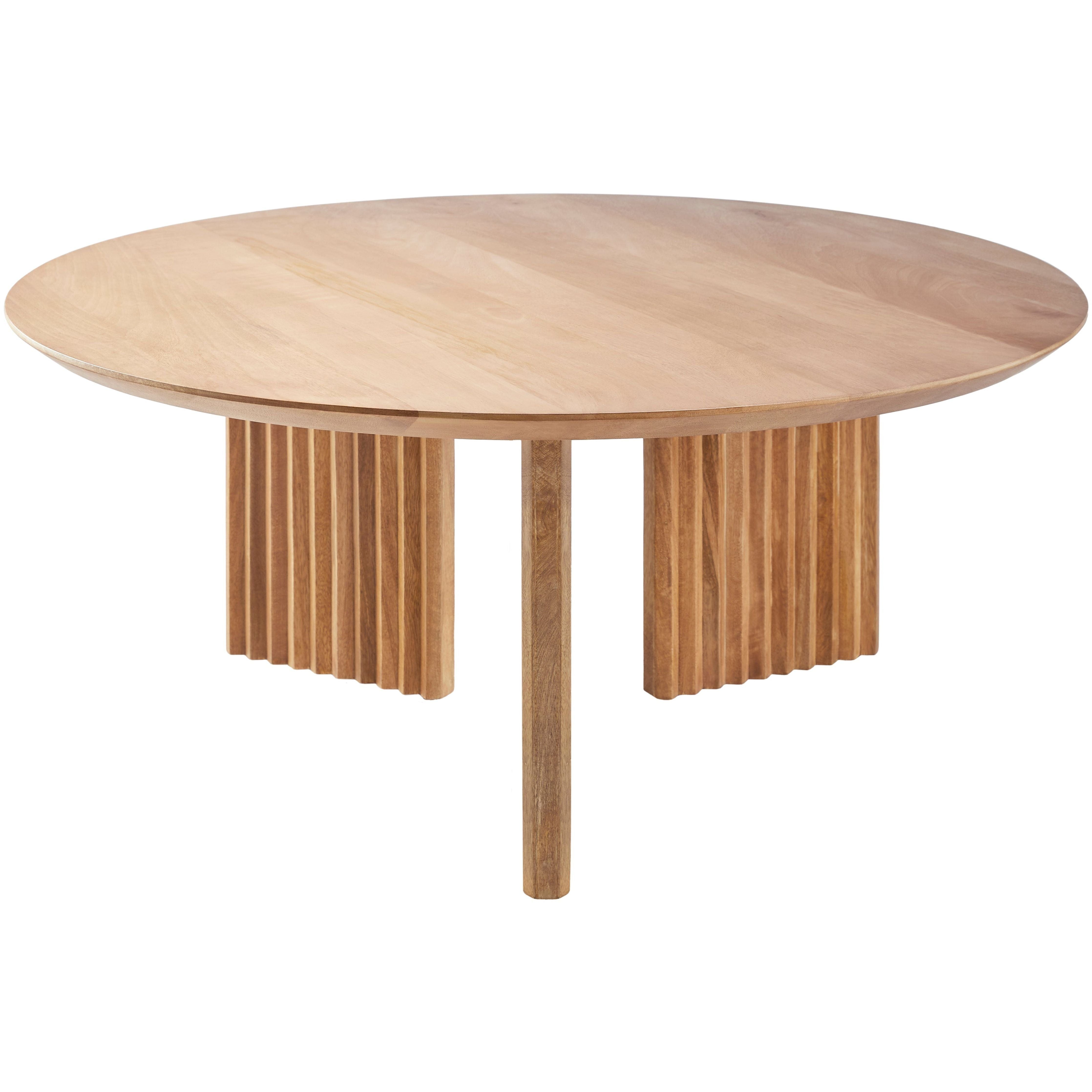 Surya Agnes Modern Natural Mango Wood Round Coffee Table - Image 2