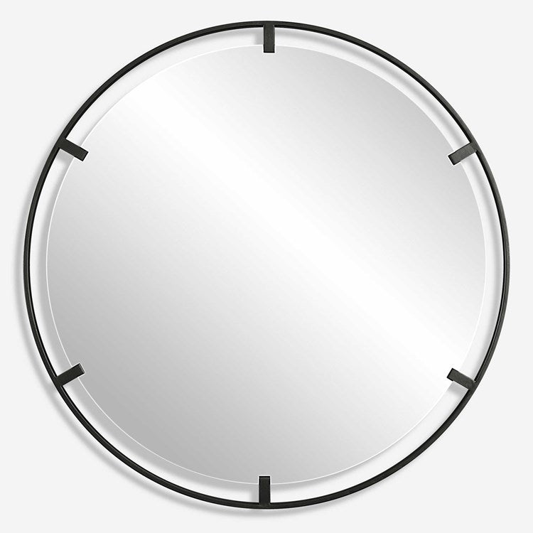 Uttermost Cashel Black Iron Round Mirror - Image 2