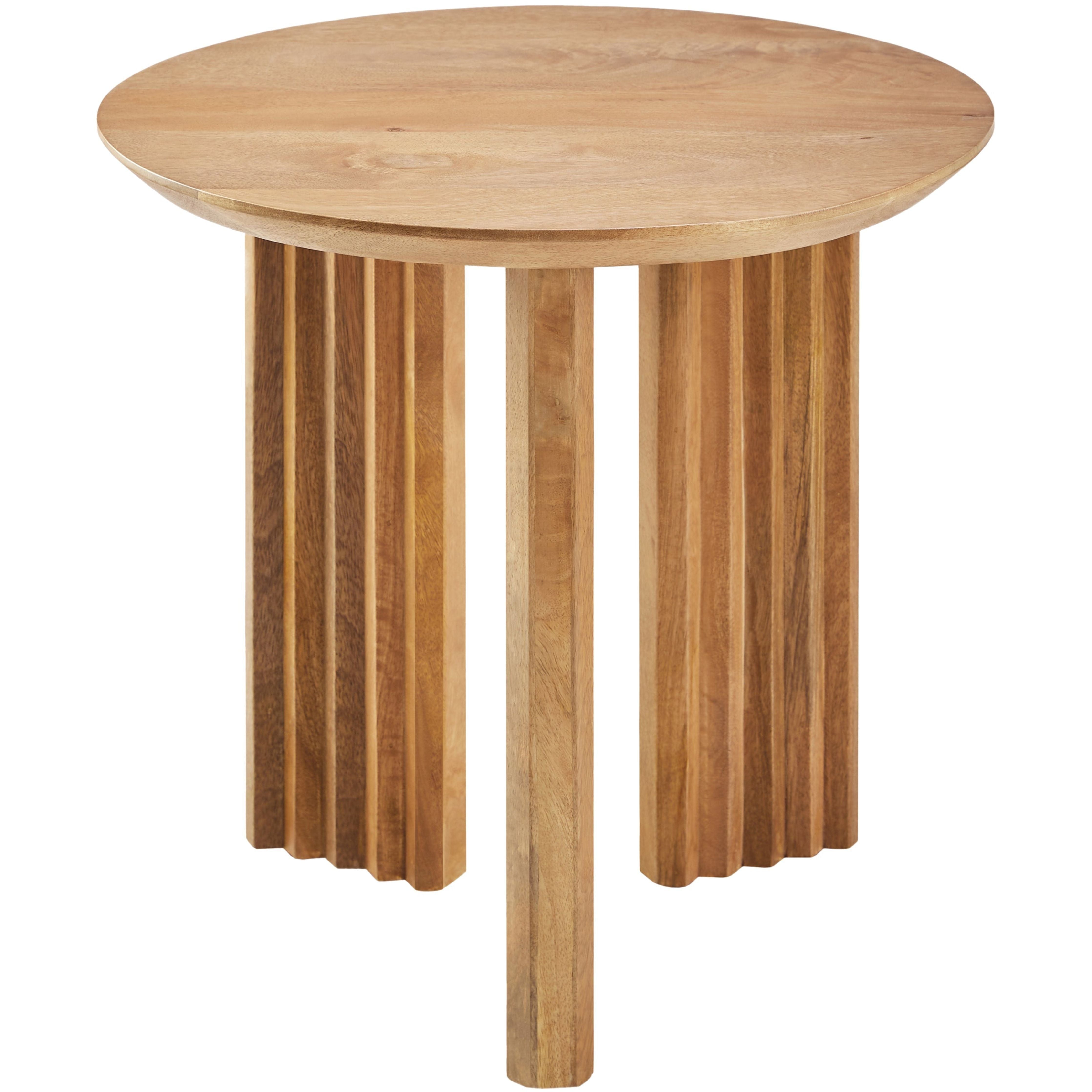 Surya Agnes Modern Natural Mango Wood Round End Table AGNE-002