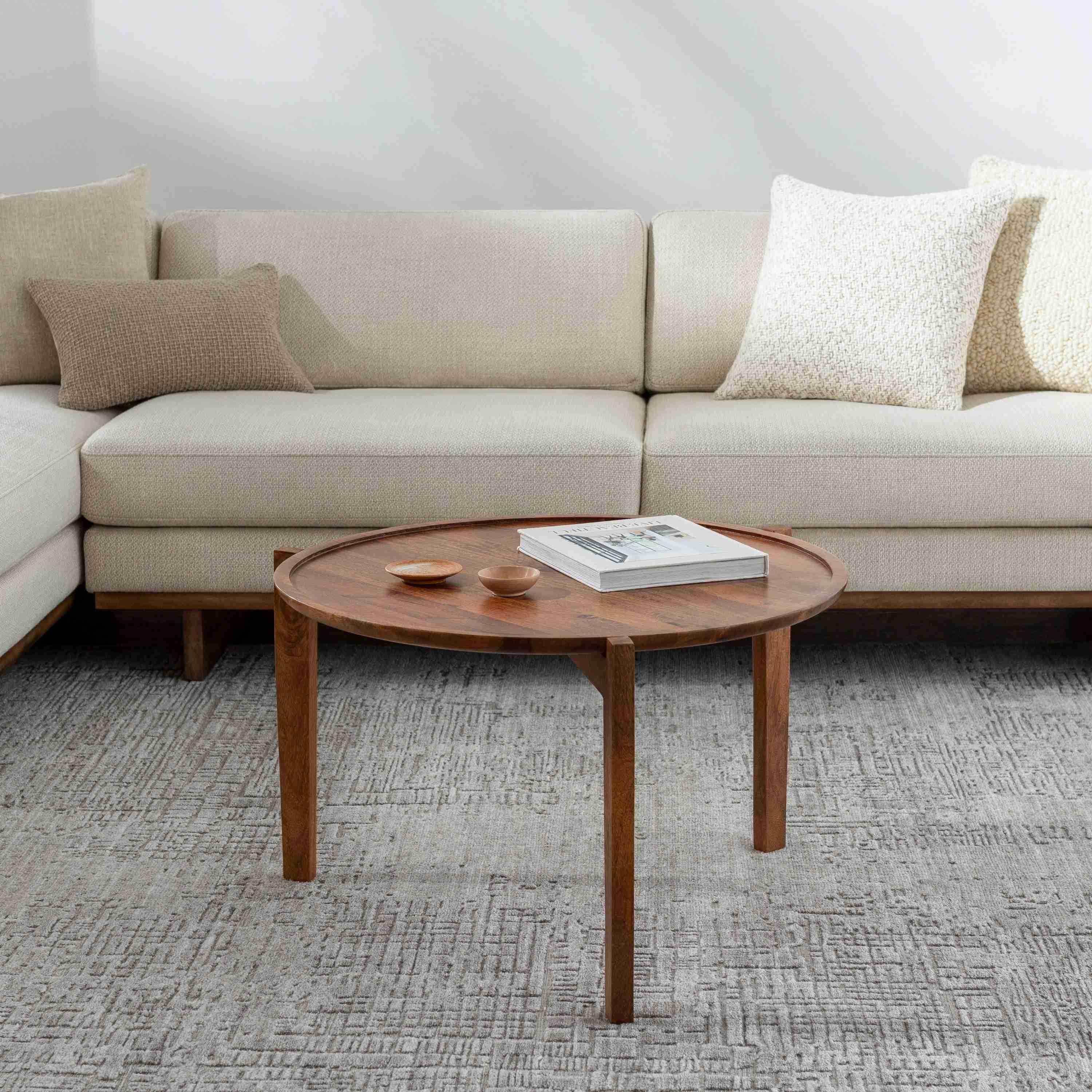 Surya Abuja Modern Wood Round Coffee Table ABJ-001