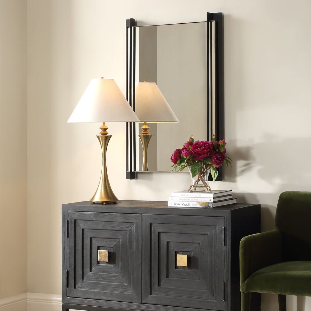Uttermost Cunene Matte Black Industrial Elements Framed Mirror - Image 1