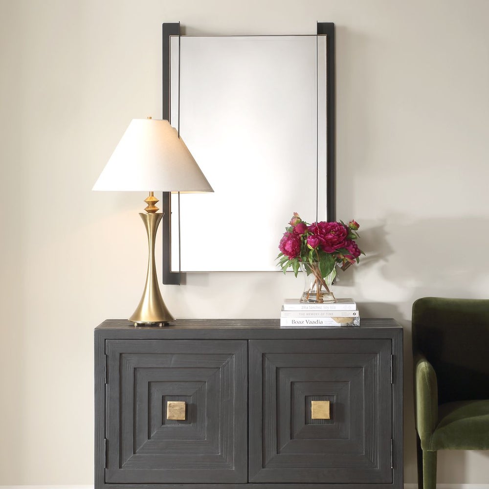 Uttermost Cunene Matte Black Industrial Elements Framed Mirror - Image 2