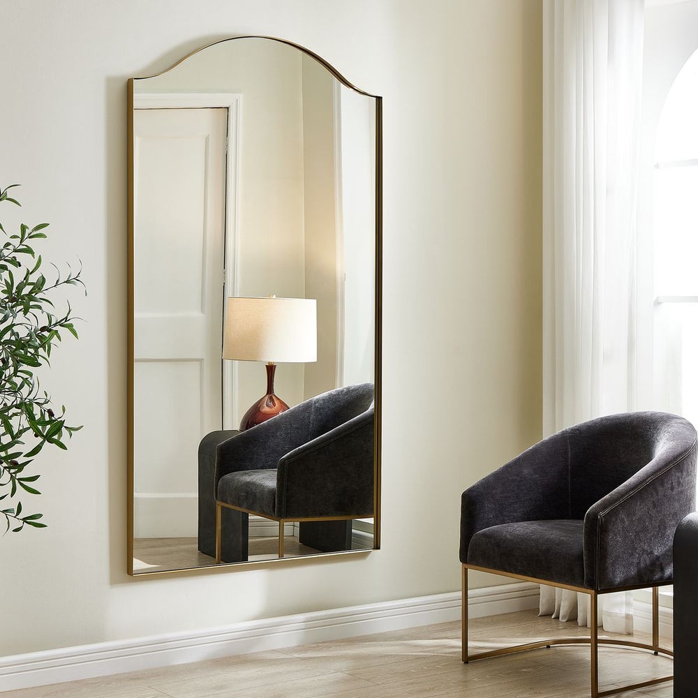 Uttermost Mallorca Brushed Brass Framed Mirror - Image 1