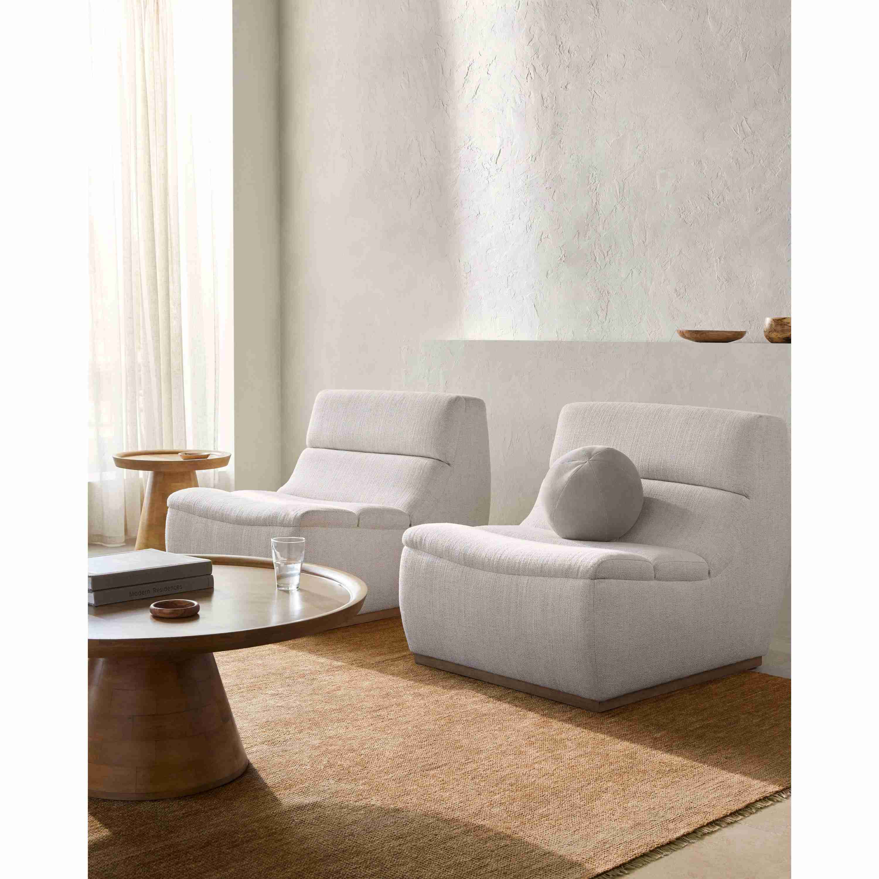 Surya Barber Modern Lounger Chair With Wood Base - Image 2
