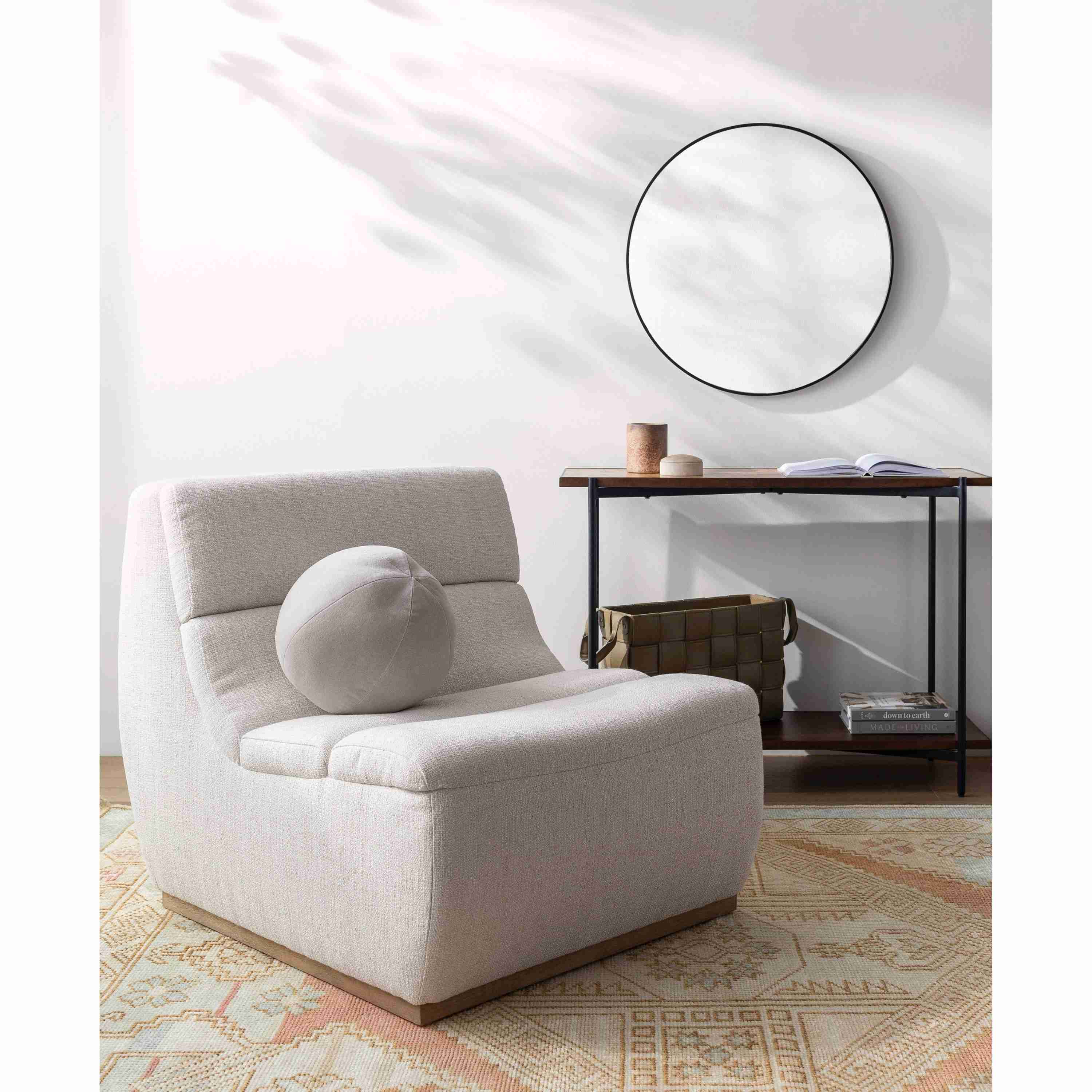 Surya Barber Modern Lounger Chair With Wood Base - Image 1