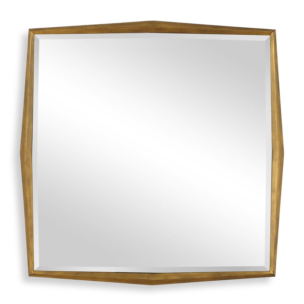 Uttermost On Point Antique Gold Leaf Wood Square Mirror - Image 3