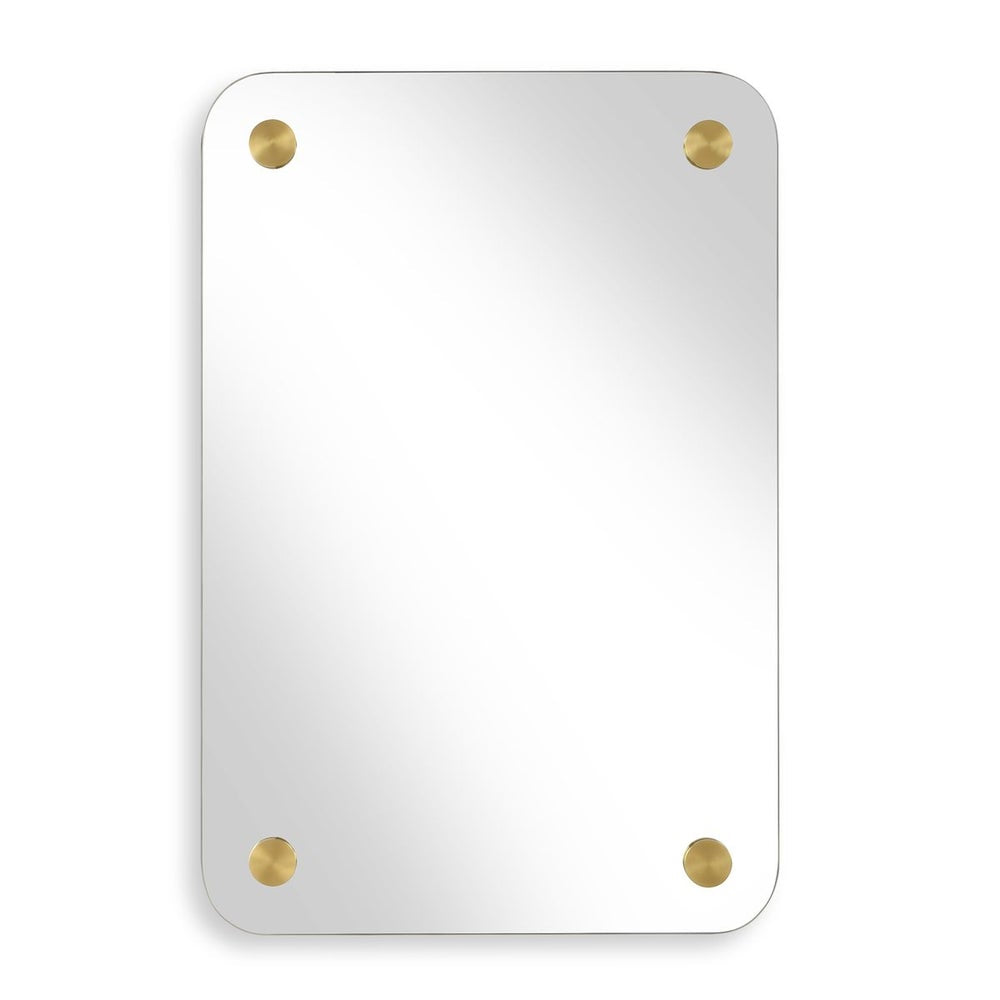 Uttermost Hamrick Polished Bras Rounded Corners Rectangular Mirror - Image 3
