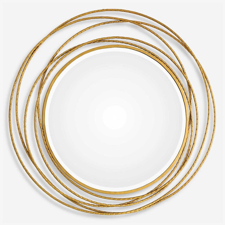 Uttermost Whirlwind Gold Leaf Iron Coils Round Mirror - Image 2