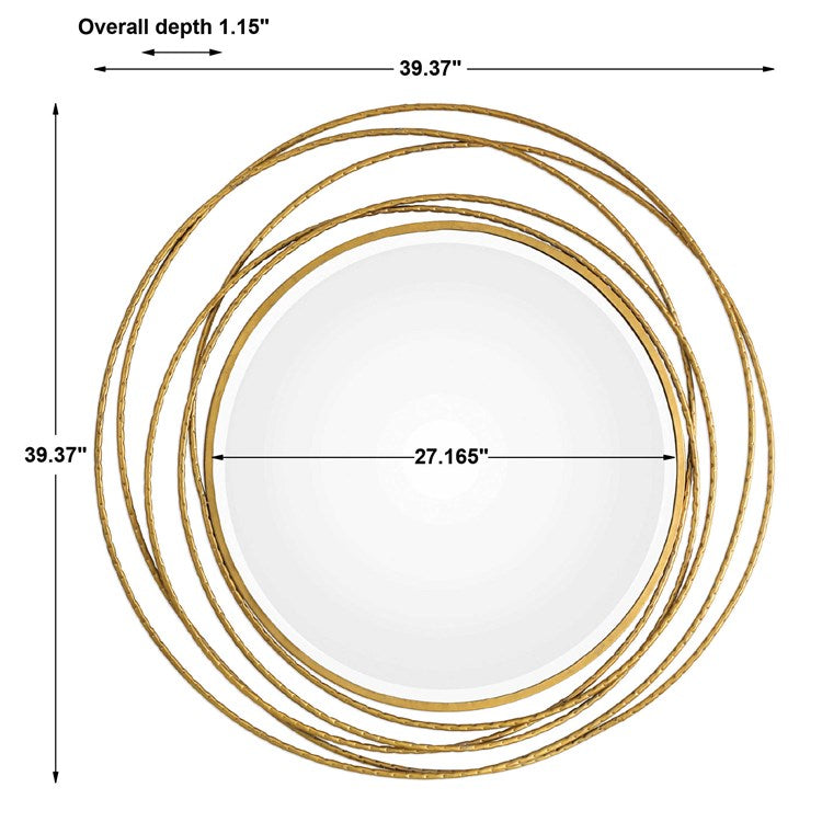 Uttermost Whirlwind Gold Leaf Iron Coils Round Mirror - Image 3