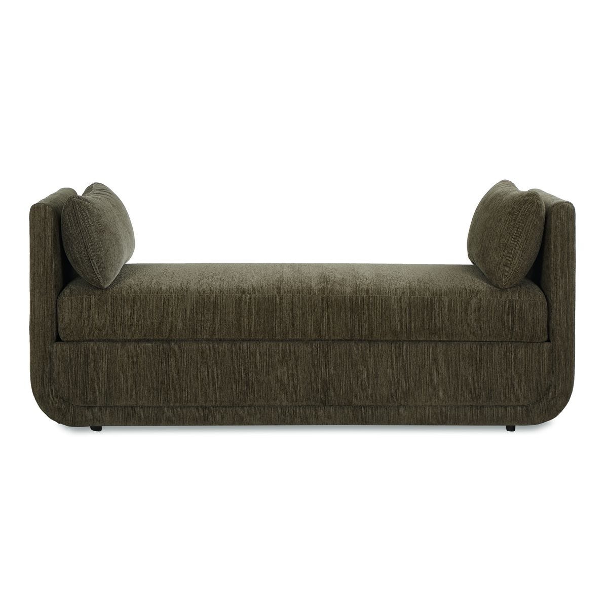 Uttermost Abound Herb Green Textured Chenille Oversized Bench - Image 2