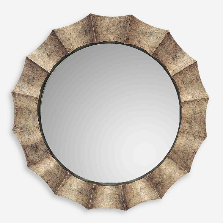 Uttermost Gotham Brushed Champagne Round Mirror - Image 1