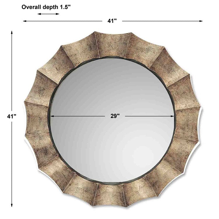 Uttermost Gotham Brushed Champagne Round Mirror - Image 3