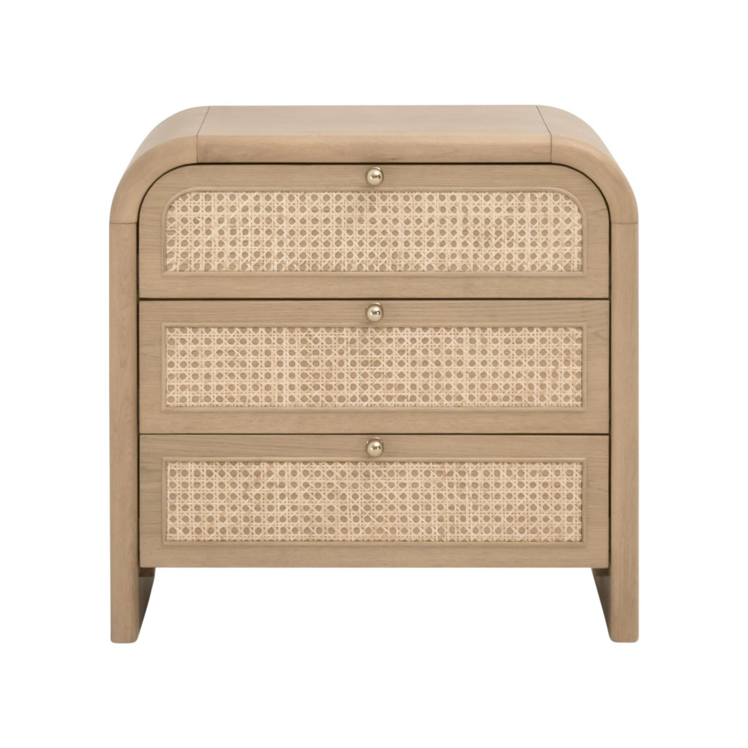 Essentials For Living Cannes 3- Drawer Nightstand ~ Natural Oak, Cane - Image 1