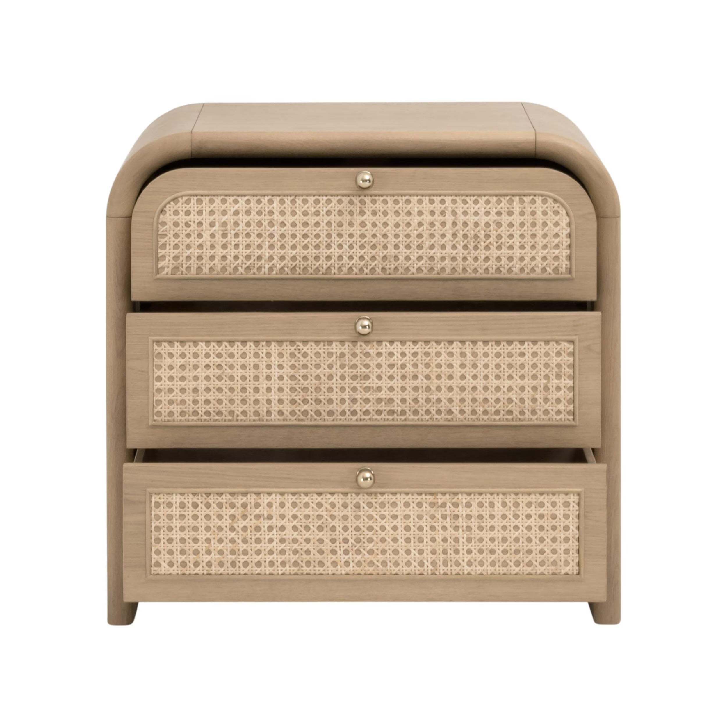 Essentials For Living Cannes 3- Drawer Nightstand ~ Natural Oak, Cane - Image 2