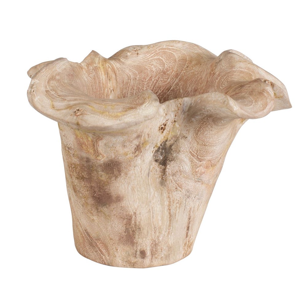 Uttermost Teak Flow White Washed Wood Bowl Indoor and Outdoor Use - Image 3