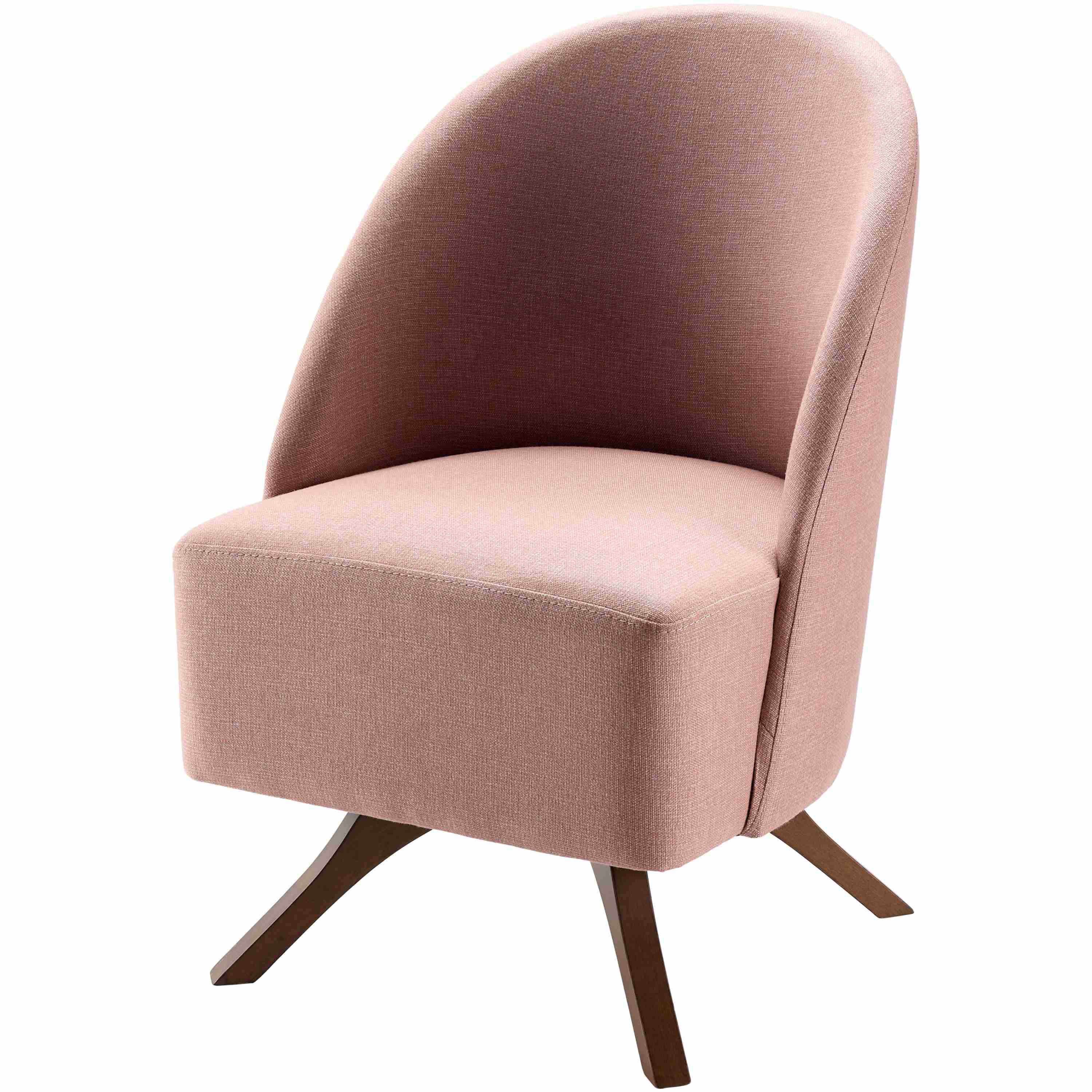 Surya Coda Modern Light Pink Swivel Chair With Wood Legs - Image 2