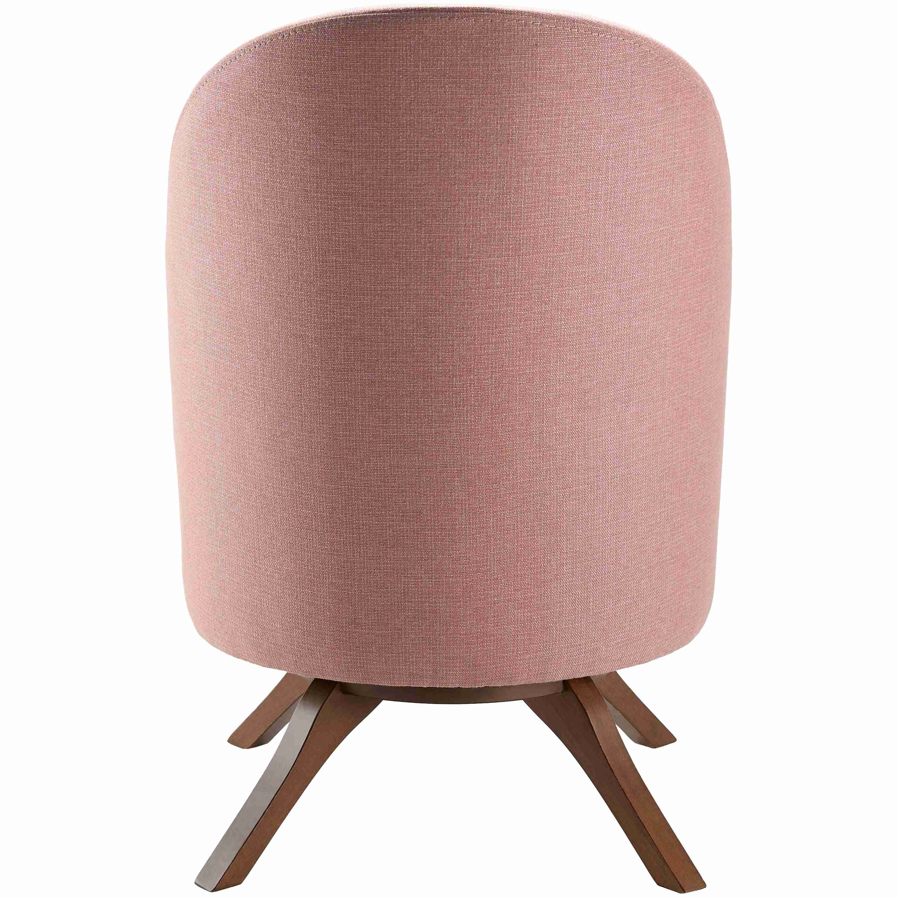 Surya Coda Modern Light Pink Swivel Chair With Wood Legs - Image 3