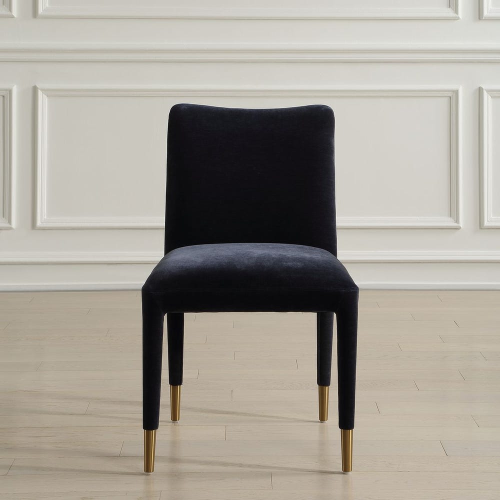 Uttermost Conifer Indigo Velvet Modern Dining Chairs ~ Set of 2 - Image 1