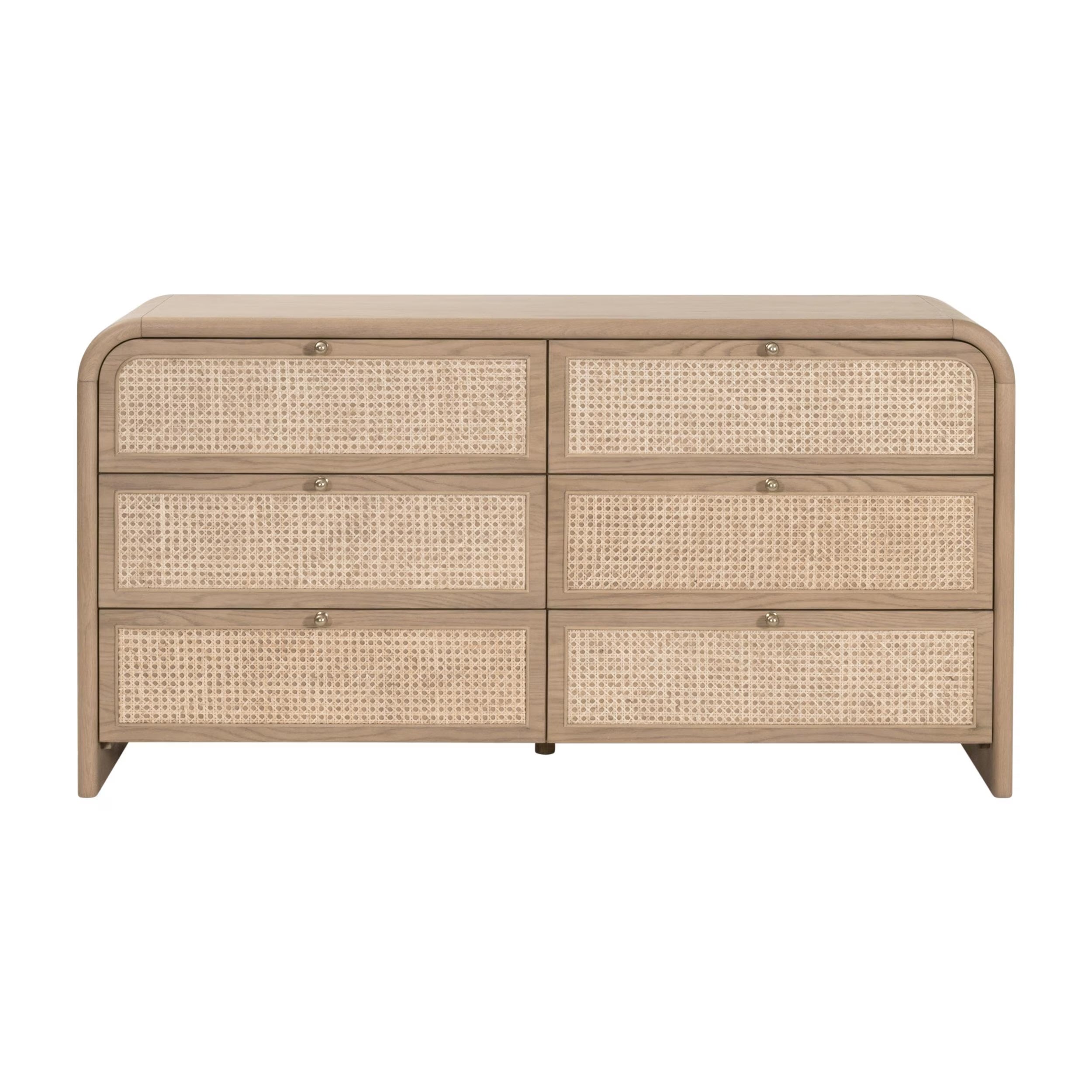 Essentials For Living Cannes 6- Drawer Double Dresser ~ Natural Oak, Cane - Image 1