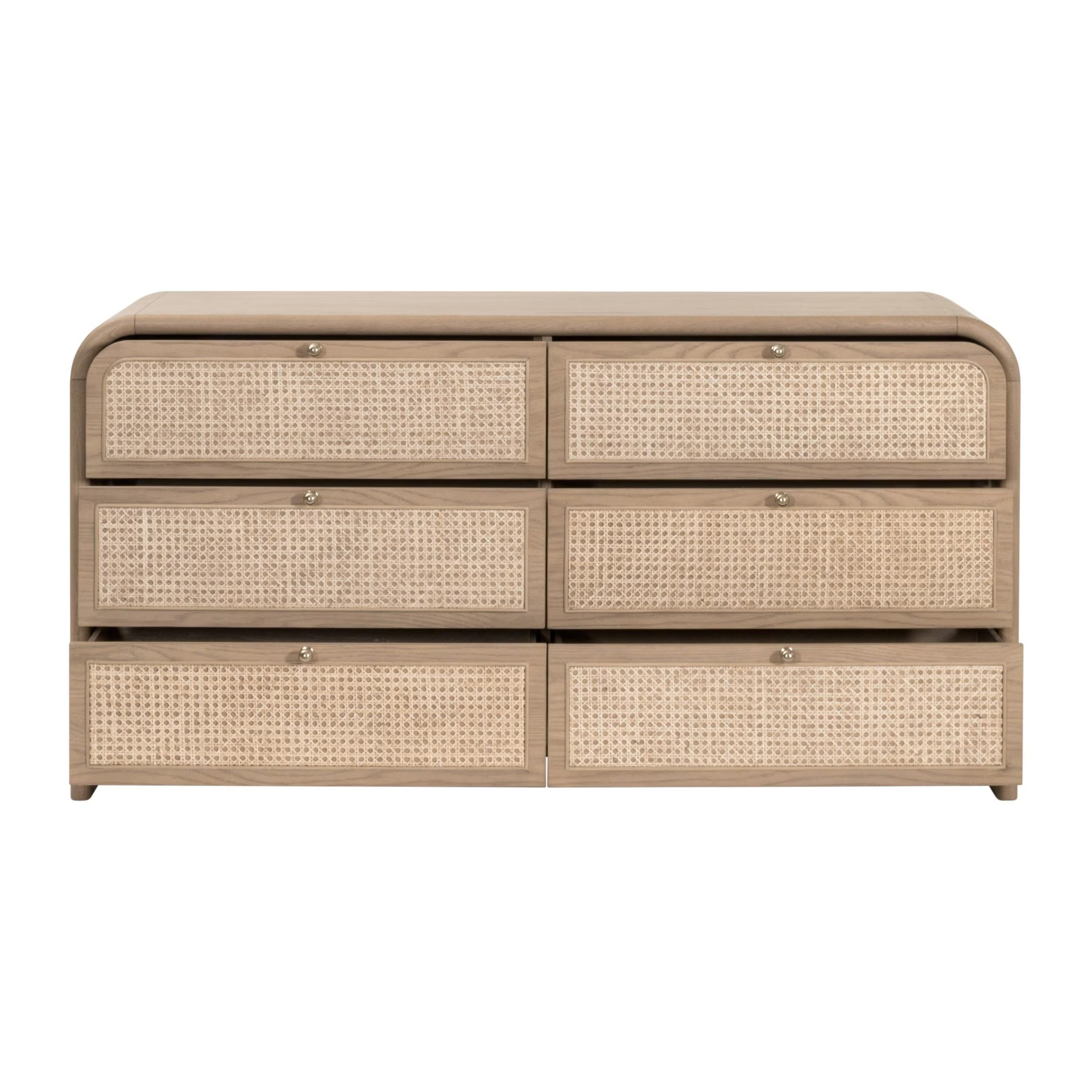 Essentials For Living Cannes 6- Drawer Double Dresser ~ Natural Oak, Cane - Image 2