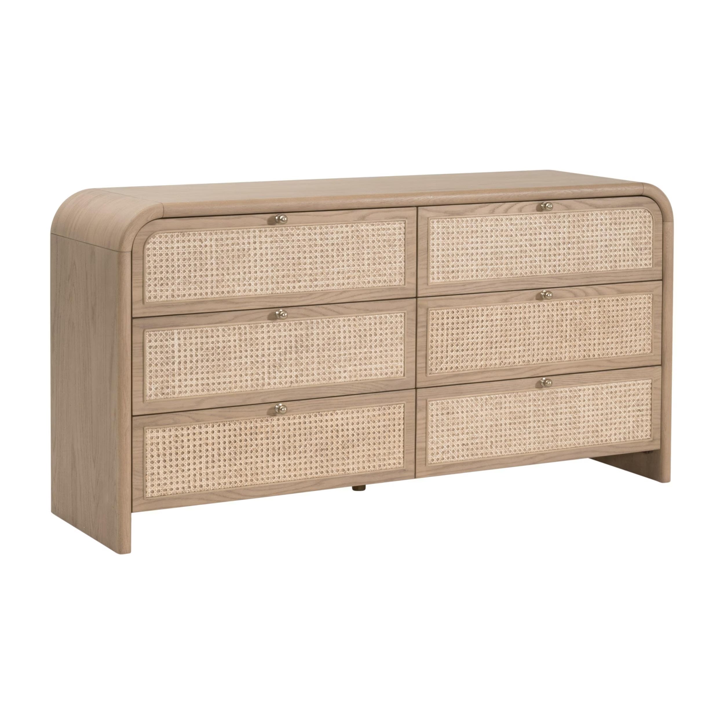Essentials For Living Cannes 6- Drawer Double Dresser ~ Natural Oak, Cane - Image 3