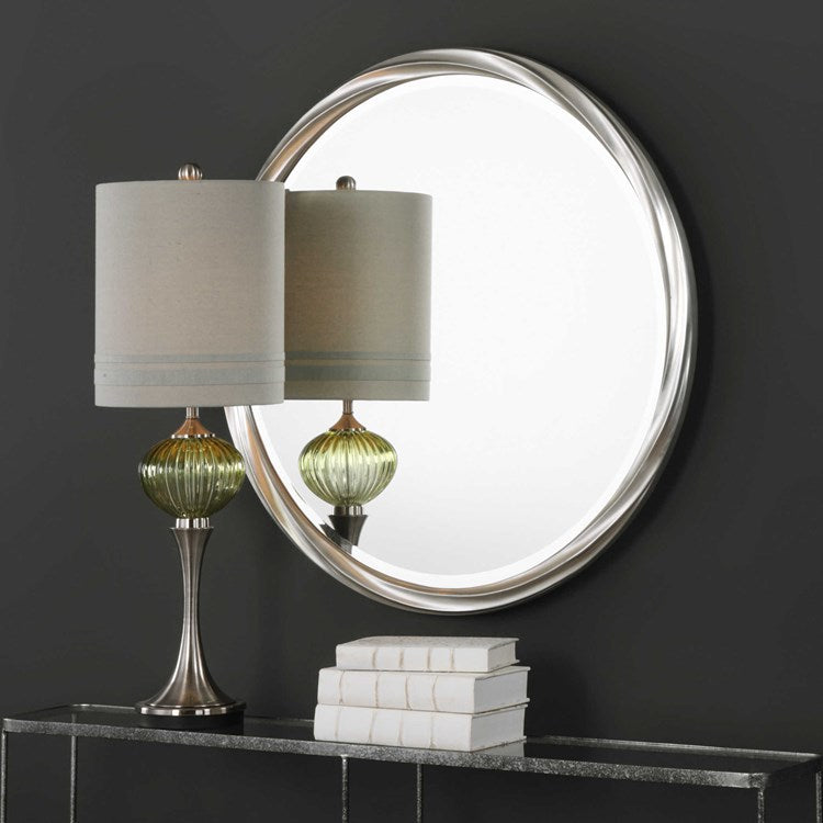 Uttermost Orion Metallic Silver Leaf Round Mirror - Image 3