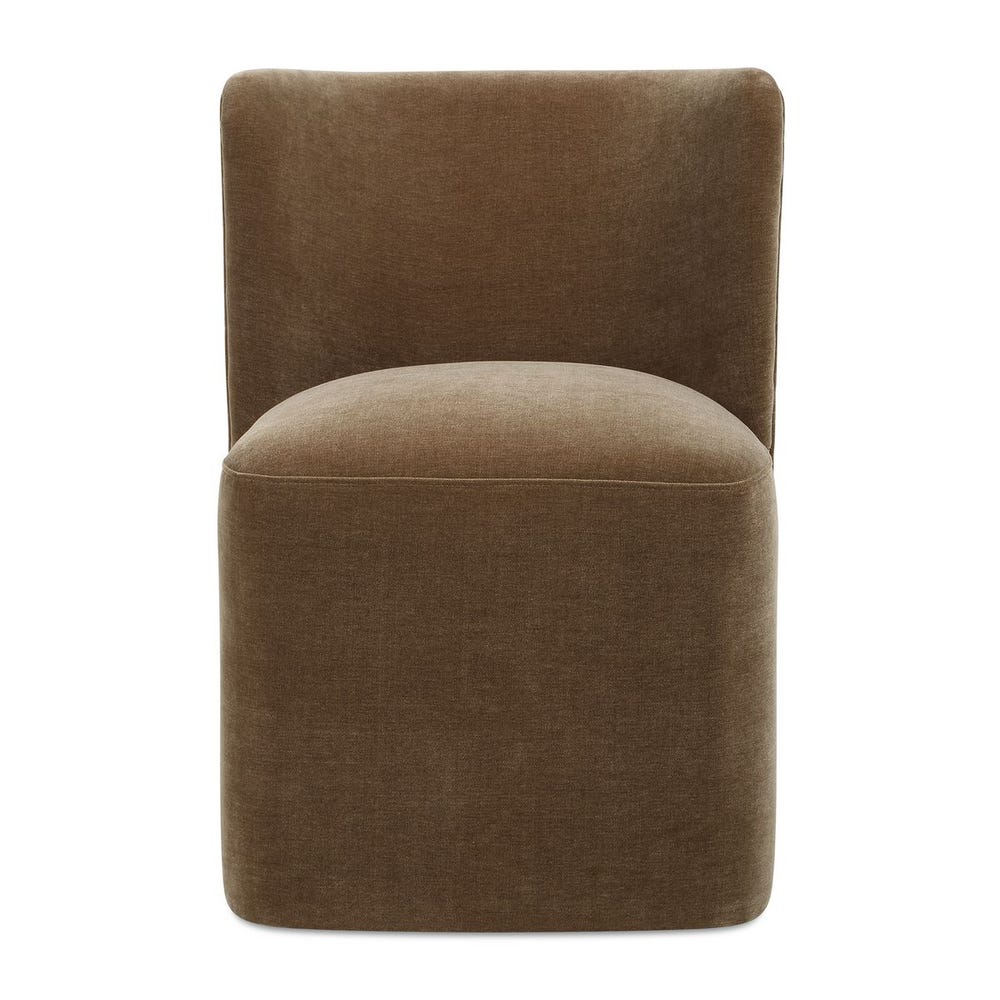 Uttermost Outlook Rich Truffle Velvet Modern Curved Dining Chair - Image 3