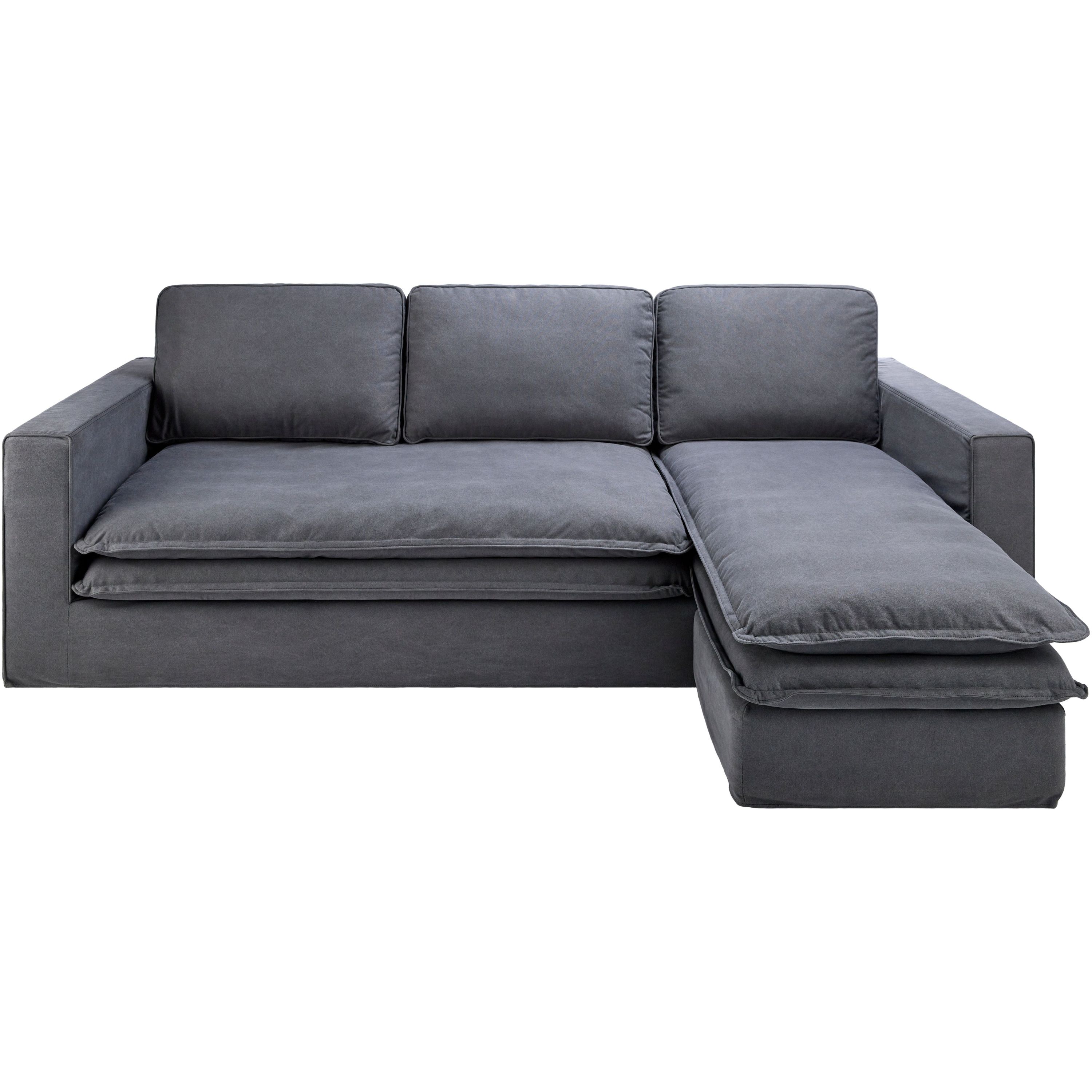 Surya Davis Modern Charcoal Slipcovered Sectional Sofa with Chaise - Image 1